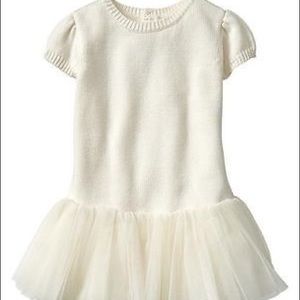 New Baby Gap sweater tutu dress ivory frost 18-24